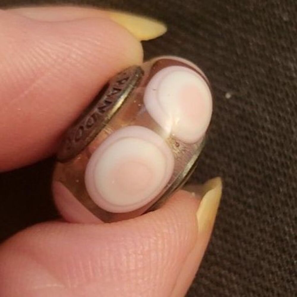 Pandora Sterling Silver Pink Stepping Stones Murano Glass Charm Bead 790911 NB